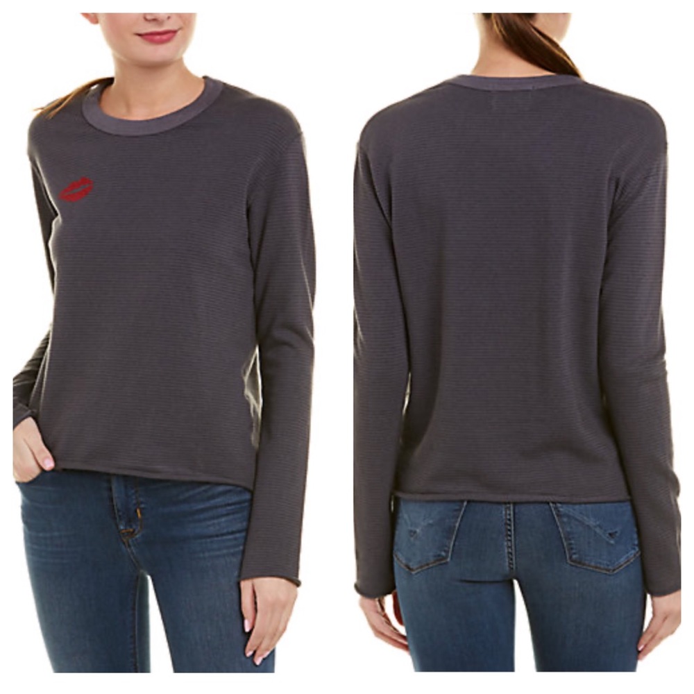 Monrow Striped Kiss Sweater